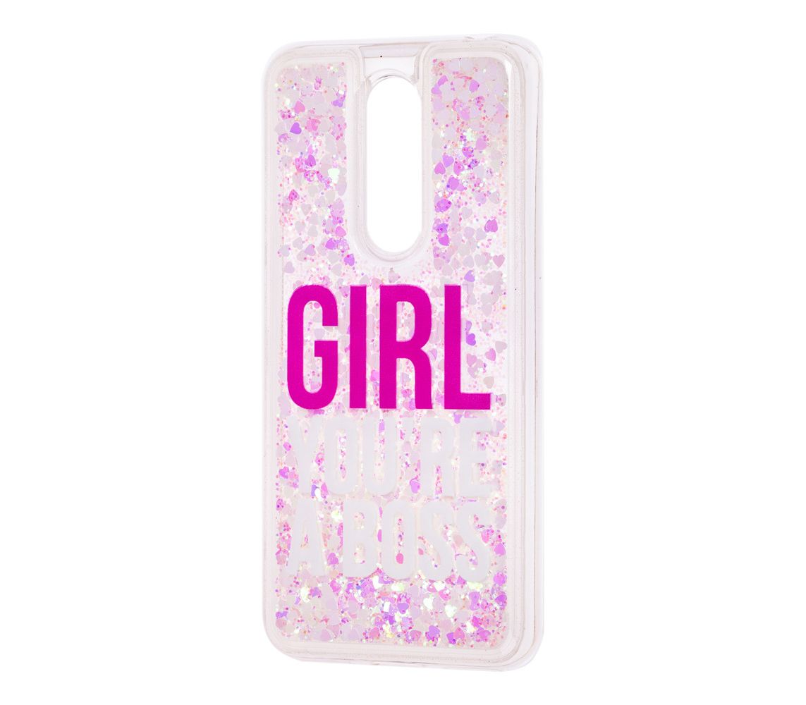 Накладка Lovely Stream для Meizu M8 (M813) (girl you are a boss pink) (переливається)-0
